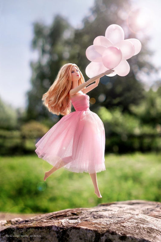 Vestido hada rosa para Barbie