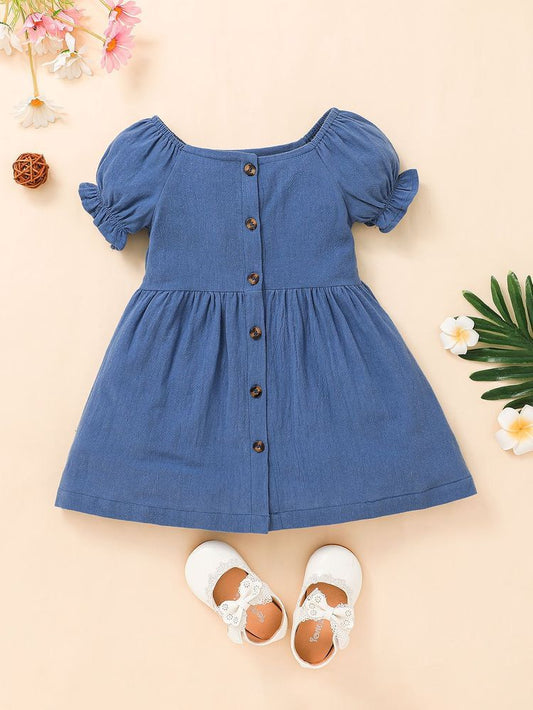 Vestido infantil índigo