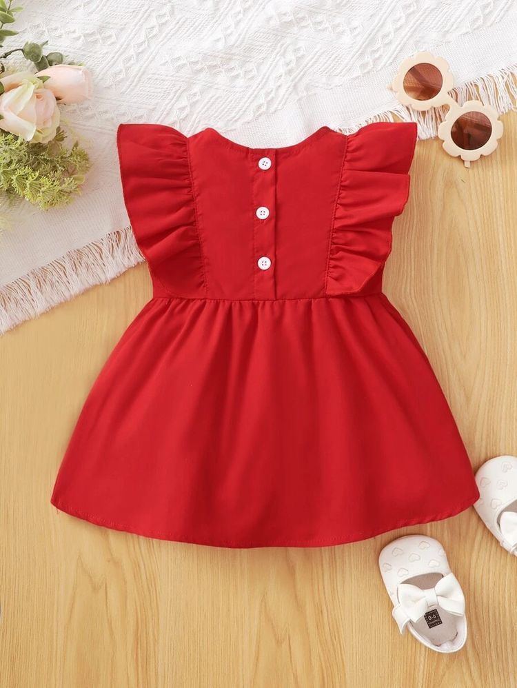 Vestido infantil rojo jardin